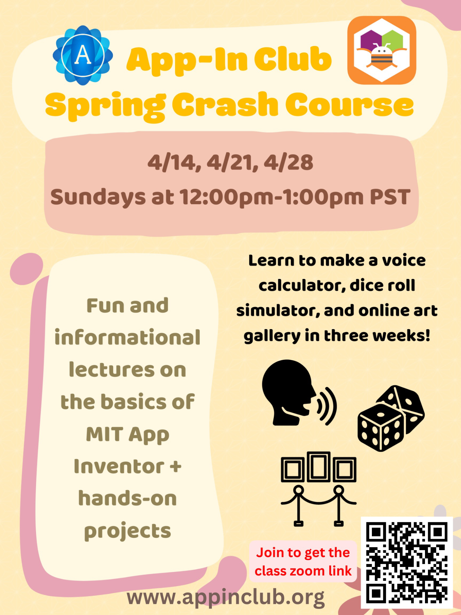 App-In Club Spring Crash Course event poster