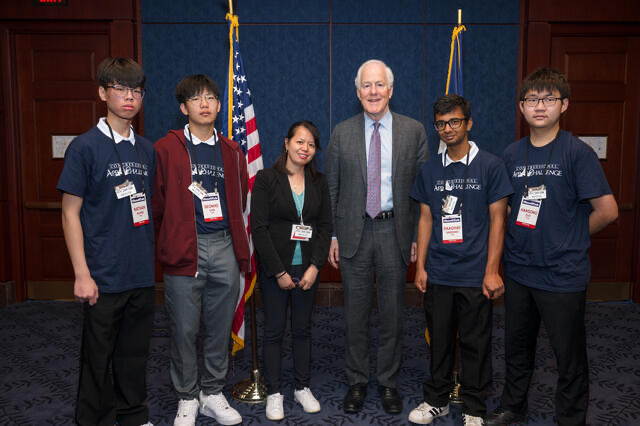 Congressional App Challenge participants posing with their congressional district representative